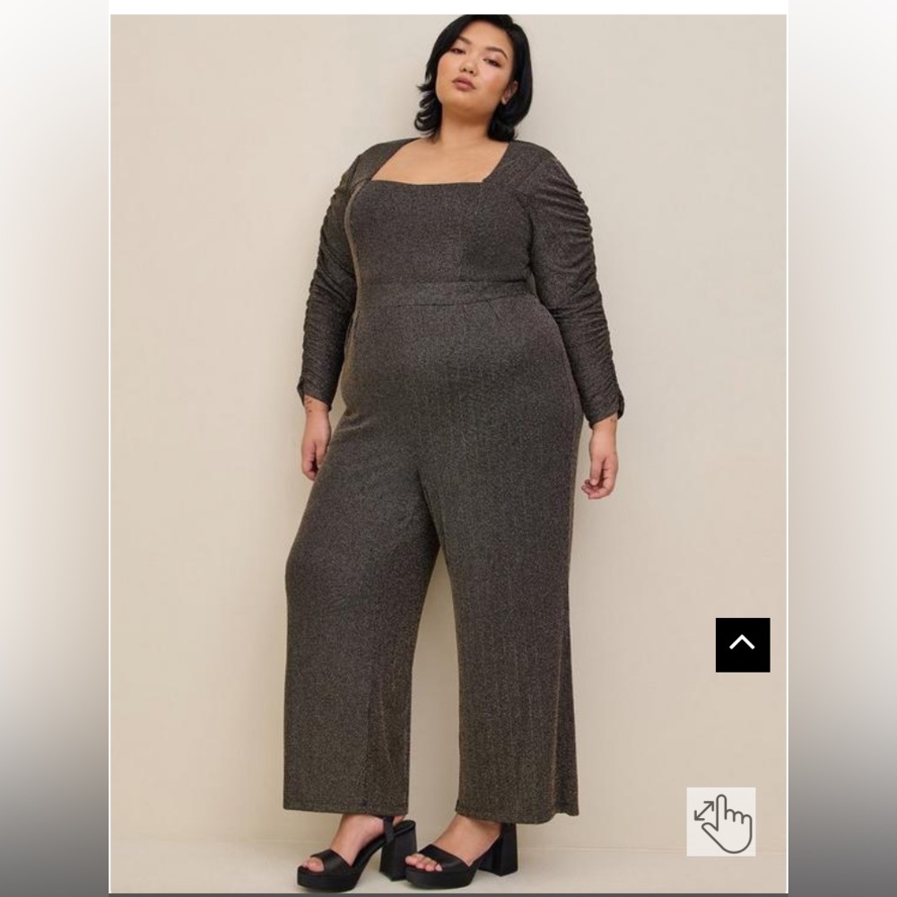Torrid • NWT glitter knit sweetheart neck jumpsuit sparkly